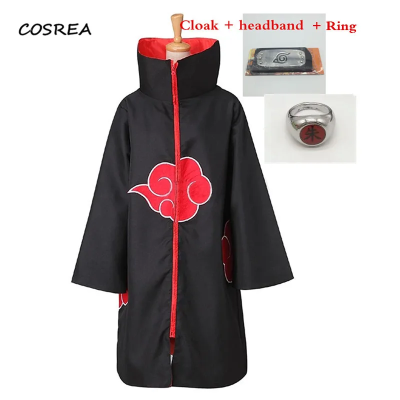 Костюм для косплея Наруто из аниме костюм Акацуки Учиха Итачи плащ Хэллоуина