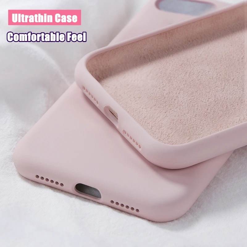 Soft Liquid Silicone Phone Case For OnePlus 7T 7 Pro ShockProof Non Slip Thin TPU Funda Cover on One Plus 1+ | Мобильные телефоны и