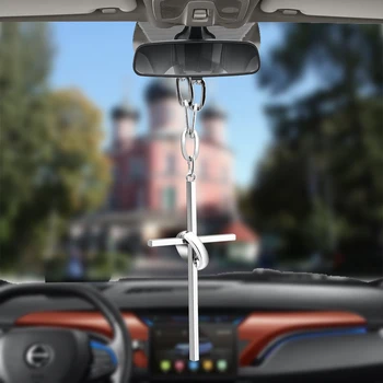 

Bemost Car pendant Cross Rings Hanging Ornaments Automobiles Rearview Mirror Suspension Decoration Auto Styling Gifts
