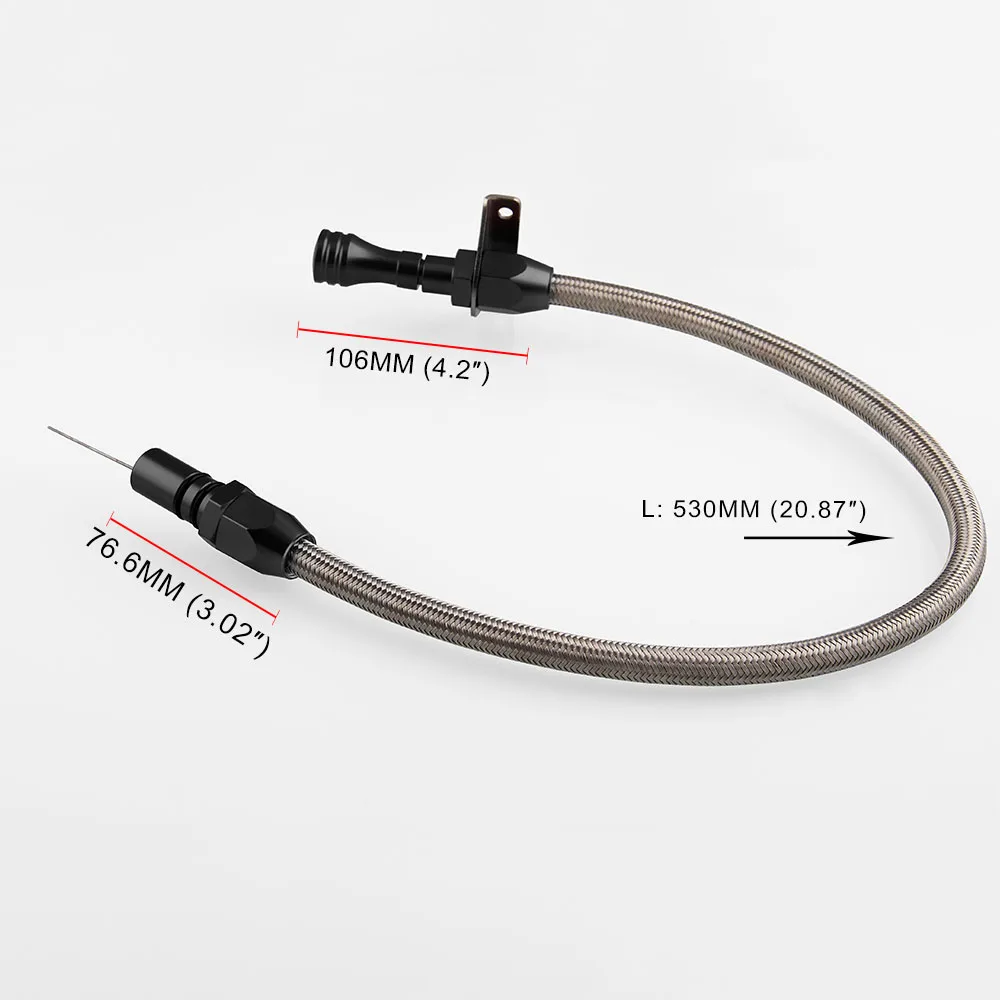 

Fit Chevy 700R4 SBC BBC Flexible Stainless Transmission Dipstick Firewall Mount