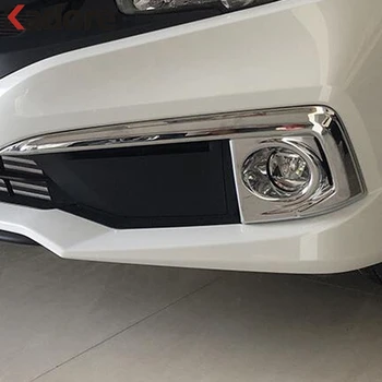 

For Honda Civic 2019 2020 Carbon Fiber Front Fog Light Lamp Cover Trim Foglight Molding Garnish Bezel Accessories Styling