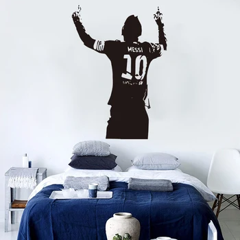 

3d football messi wall stickers home decor removable living room bedroom soccer star wall decals