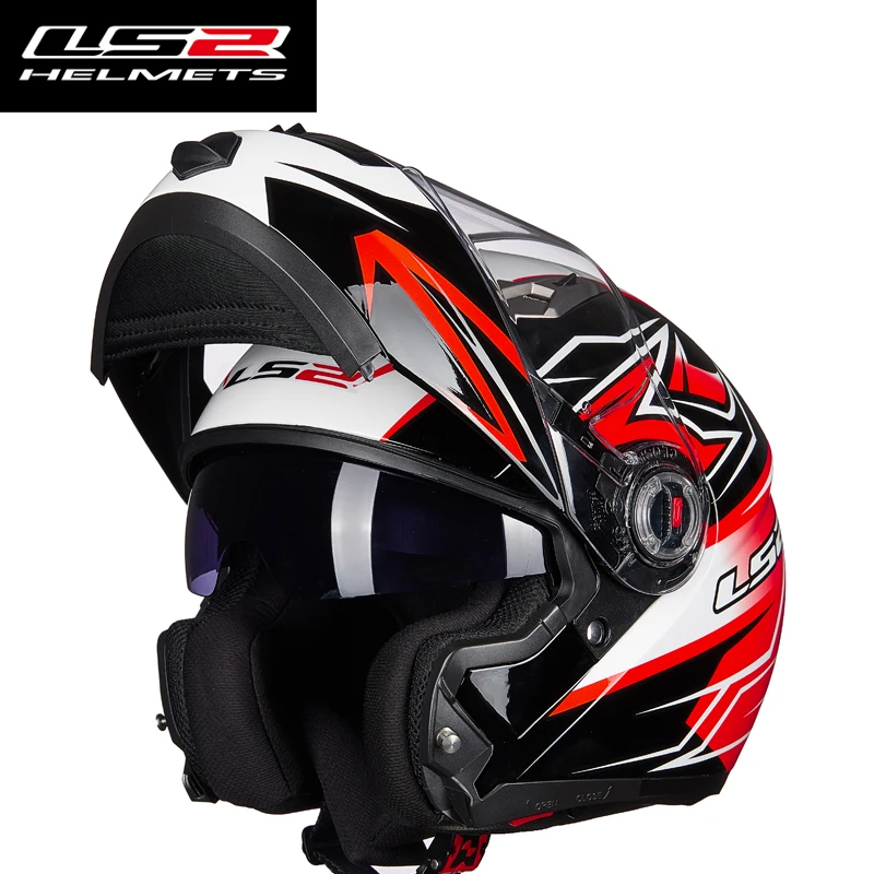 LS2 ff370 флип-ап мото rcycle шлем casco de moto кафе шлем для гонщика анфас двойной объектив козырек capacetes de moto ciclista ECE