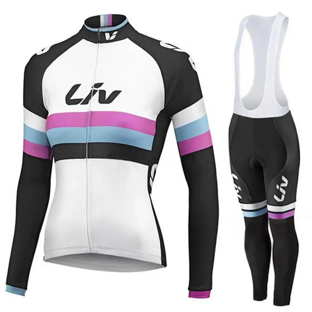 Liv зимний термальный флисовый спортивный костюм для велоспорта, Женский комплект для велоспорта с длинным рукавом, велосипедная куртка, одежда для командного цикла, Ropa Ciclismo Mujer - Цвет: suit 7