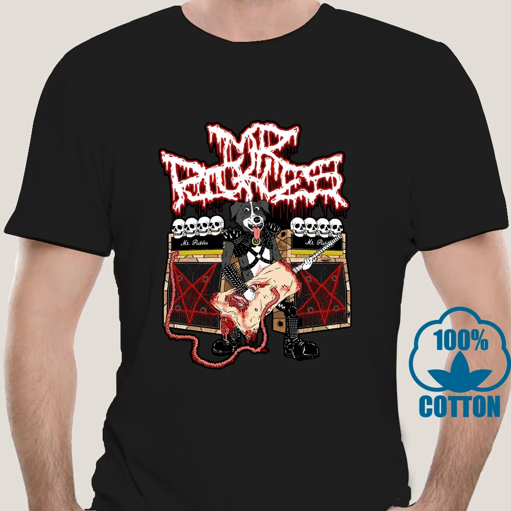 Новинка черная футболка 7475D с надписью Mr Pickles Guitar Размеры S M XL 2XL | Мужская одежда