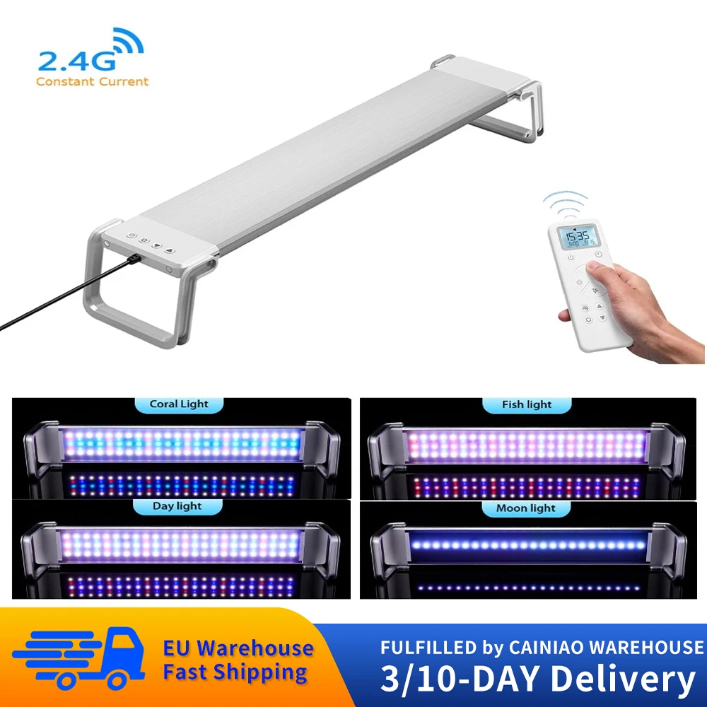 60/90cm Wrgb Aquarium Light With Timer Waterproof Fish Tank Light