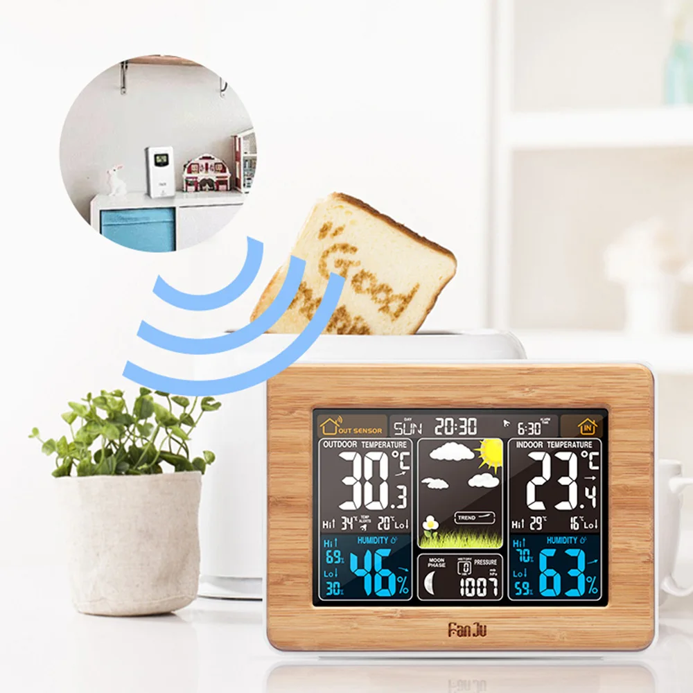 

New Alarm LCD Clock Radio Color Screen - Digital Clock for Bedroom with Weather Forecast