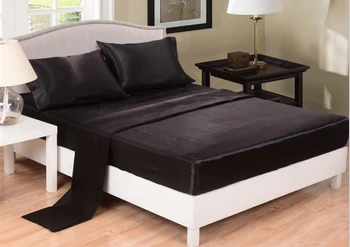 

Solid Color Ftted Sheet King Size Bedding Set linens 3PC/Set Luxury High Quality Bedsheet Free Shipping BJ06