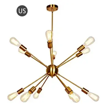 

Modern Fully Wired Loft Long Simple Chandeliers Satellite Light Mid-century Retro Farmhouse Brushed Nickel Ceiling Light