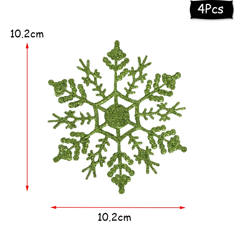 JOY-ENLIFE 4 шт многоцветные рождественские орнаменты снежинки сверкающие блестящие вешалки для дерева гирлянды Ручные украшения - Цвет: style9