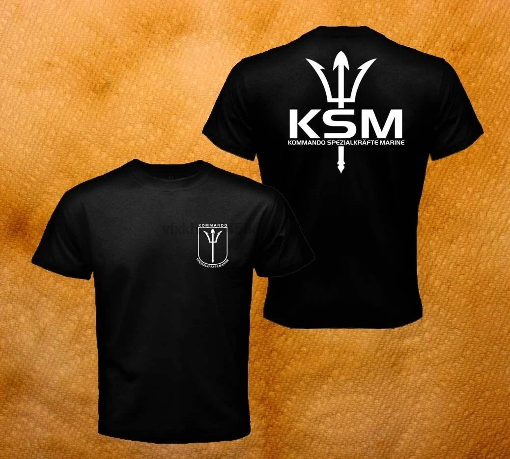 Новинка 2019 летняя крутая футболка KSM немецкий спецназ Komando Spezialkrafte морская Черная