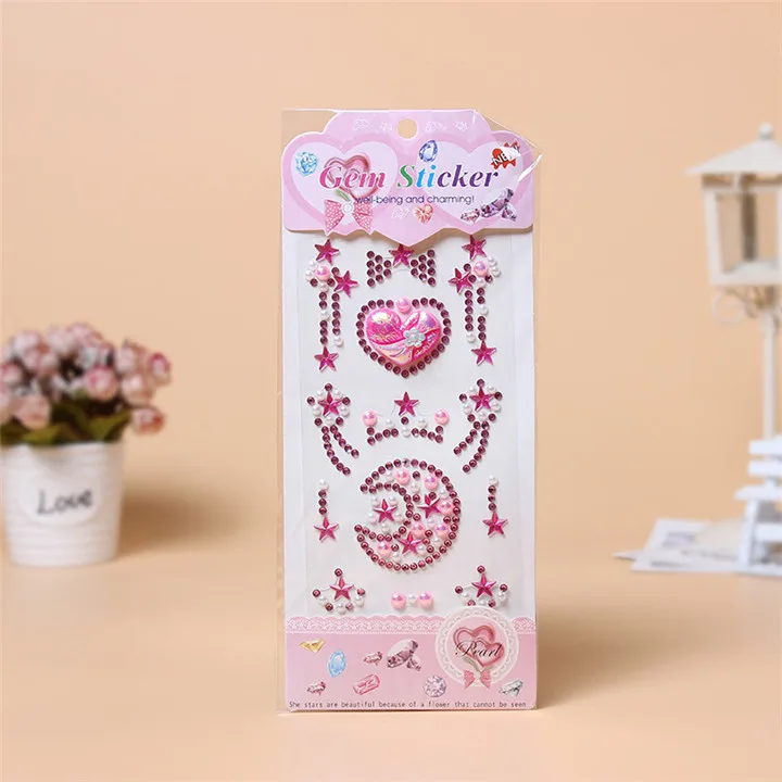 9  Flower Motif Rhinestones Sticker DIY Drill Mobile Acrylic Flat Paste Decor Bags Nails Phone Shell Car Sticker Diy Accessories