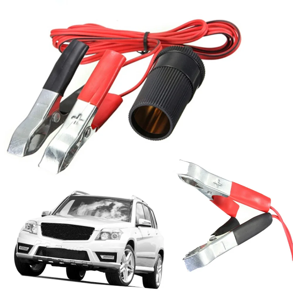 

2019 Car Battery Terminal Clip-on Cigarette Lighter Socket Auto Battery Clips Power Adaptor Connector Camping xmas 1 Pcs DC 12V