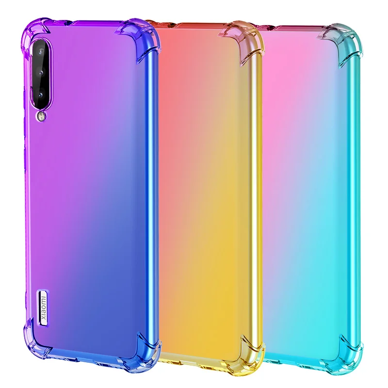 Мягкий чехол для телефона из ТПУ с градиентом redmi note 5 6 7 8 K20 7A pro Go xiaomi 9 SE Youth 9T CC9 cc9E A3