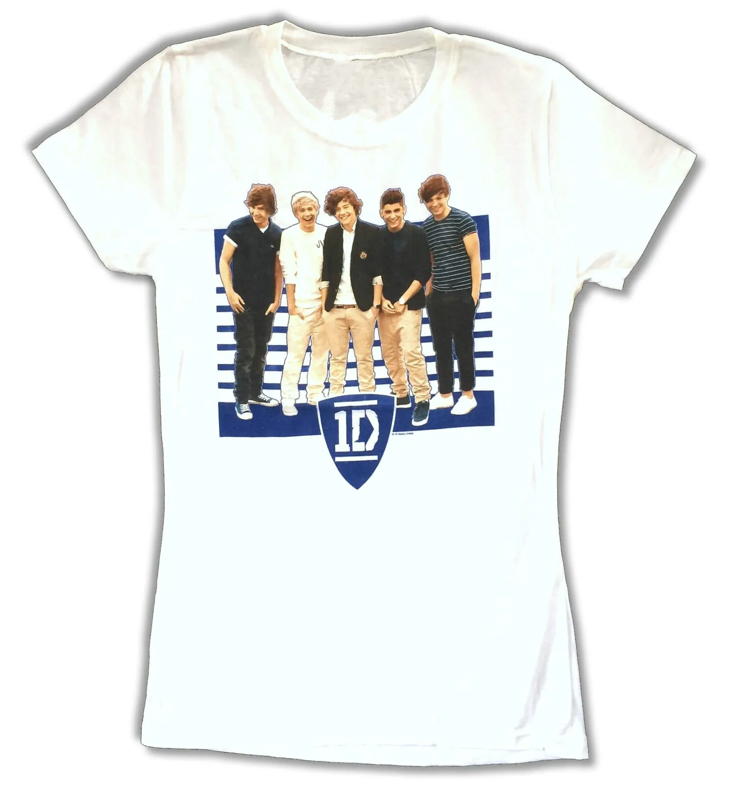 

One Direction Ivy League Stripes Pic Girls Juniors White T Shirt New Official 1DMen Women Unisex tshirt Free Shipping