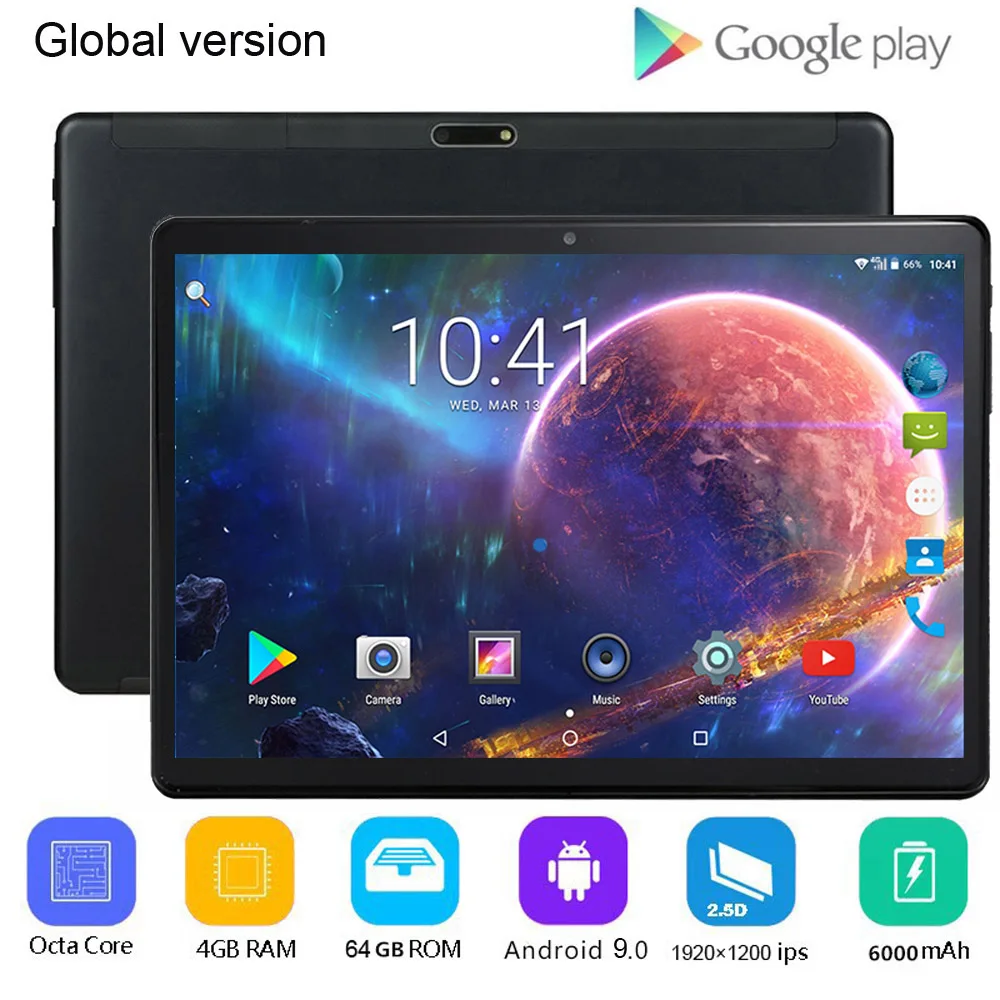 

2020 Free shipping 10.1 inch Tablet pc 4G LTE Dual SIM Card 1920*1200 Resolution Android 9.0 Tablet kids gift with google store