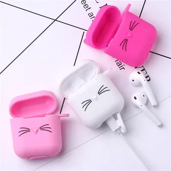 

Cartoon Cat Box Wireless Headset Case for Apple Airpods 1 2 Earphone Soft Silicone Storage Cover for Airpods Protective Cases