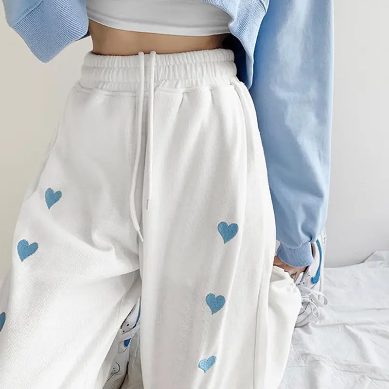 Pantalones rectos de cintura alta para mujer, pantalón holgado, Color liso, estilo coreano