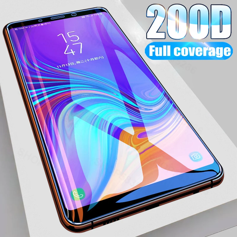 200D protectora de cristal para Samsung Galaxy A6 A8 J4 J6 Plus 2018 Protector de pantalla Samsung A5 A7 A9 J2 J3 J7 J8 2018 de vidrio templado