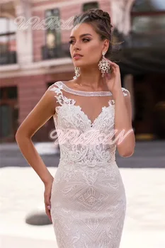

Ivory White High Quality Exquisite Bridal Wedding Dress Lace Fabric with Beads Gorgeous Mesh Tulle Embroidery Lace