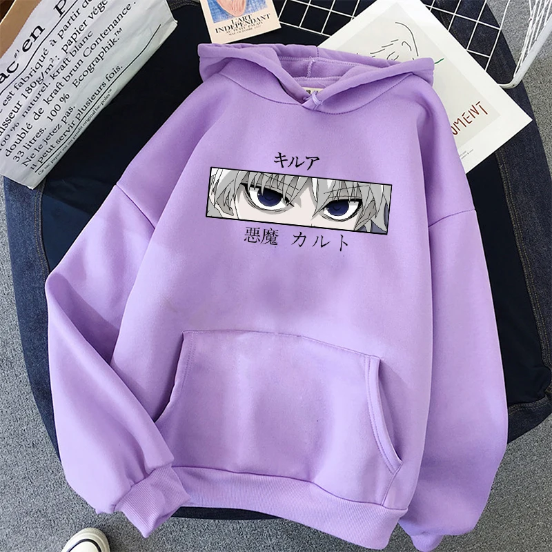 Women Hoodies Hunter X Hunter Women Pullovers Hoodies Sweatshirts Killua Zoldyck Devil Eye Print Anime Hoody Streetwear Tops Xxxtentacion Merch Hoodie
