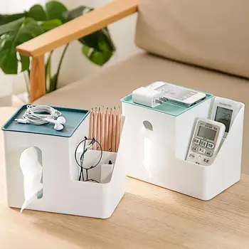 

Nordic Multifunctional Tissue Box Living Room Coffee Table Remote Control Storage Box Students Stationary Storage Organizer