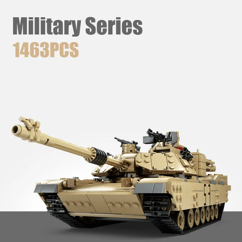 KAZI New Theme Tank Building Blocks 1463pcs Building Blocks M1A2 ABRAMS MBT