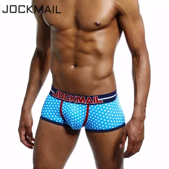 

JOCKMAIL Brand Sexy Men Underwear Boxer Shorts Trunks Cotton Mens Underwear Boxers Penis Pouch WJ U Convex Man Underpants Waist