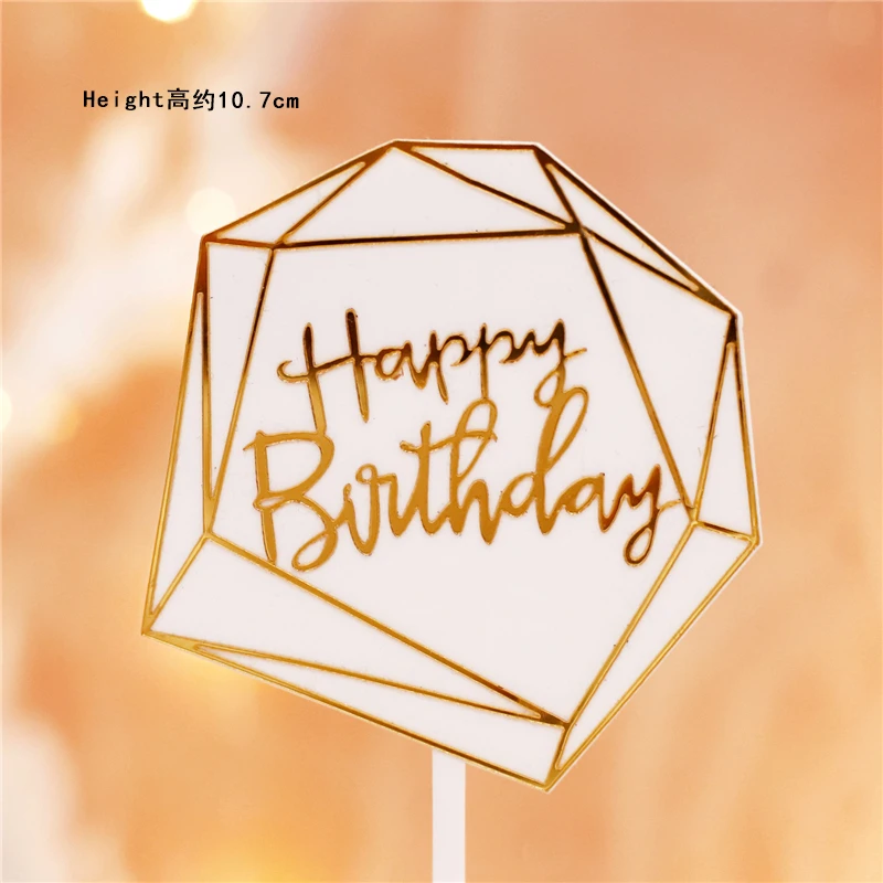 Birthday topepr Свадебные украшения для торта на крючке, вечерние принадлежности, нежный цветок, олень, декор для выпечки, Свадебный десерт, подарки для любви - Цвет: Birthday topepr