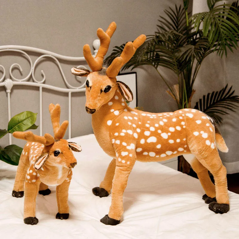 Cute Stuffed Animals Dolls Sika Deer Toys Plush Buck Dolls Lifelike