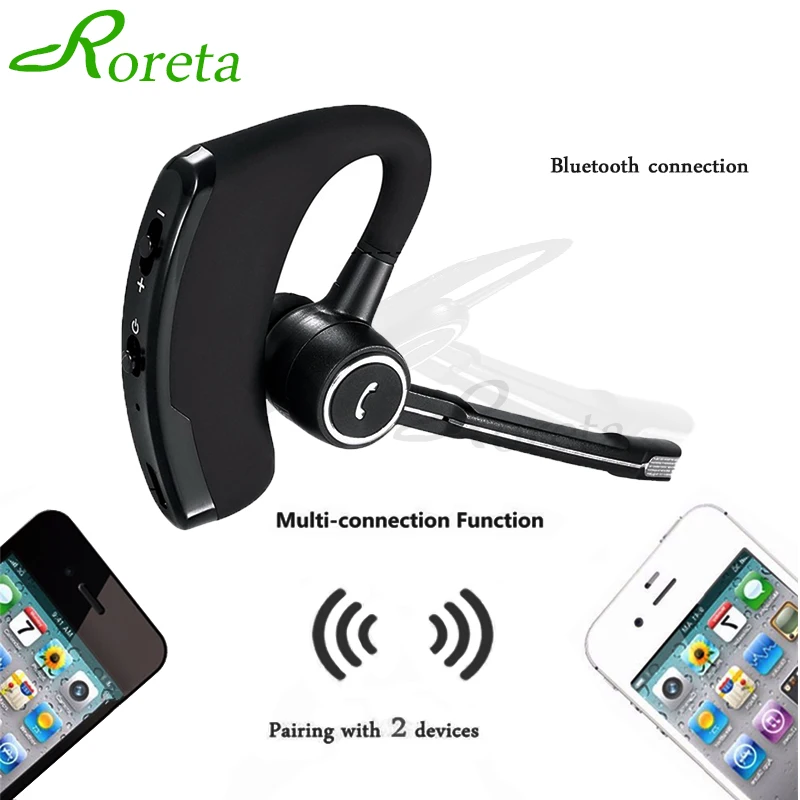 Roreta Stereo Wireless Bluetooth Earphone Handsfree Business Headset with microphone Music Earphones For iPhone IOS Android