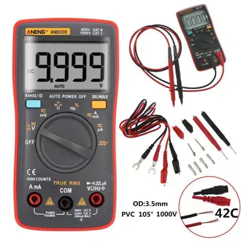 

Hot AN8008 Auto/Manual Digital Multimeter 9999 counts With Backlight AC/DC Ammeter Voltmeter