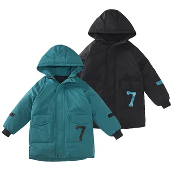 

Baby Boys Jacket Autumn Winter Teenager Kids Hooded Cotton-padded Warm Parka Coat Children's Cold Clothes for Boys 5 6 8 15 Year