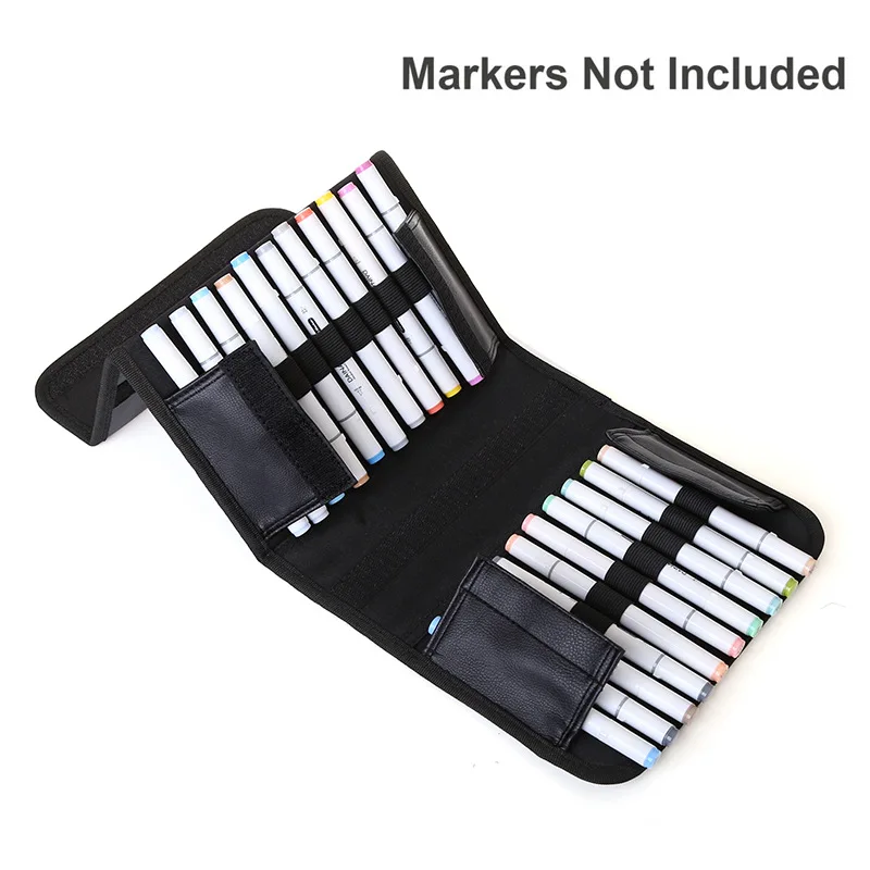 

New Style Hot Selling Mark Pencil Case 60 Pen Curtain Fine Art Painted Storage Bag Pencil Case PU Handbag