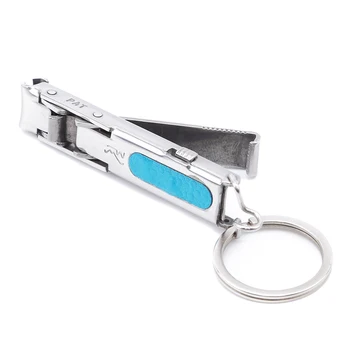 

1PC Stainless Steel Ultra-thin Foldable Hand Toe Nail Clippers Cutter With Keychain Cutter Trimmer Silver Nail Art Tool Key Ring