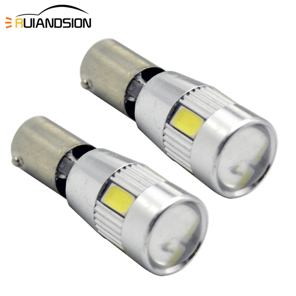2 шт. BA9S BAX9S H6W BAY9S 6 светодиодный SMD 5630 белый объектив CAN BUS H21W светильник лампы для