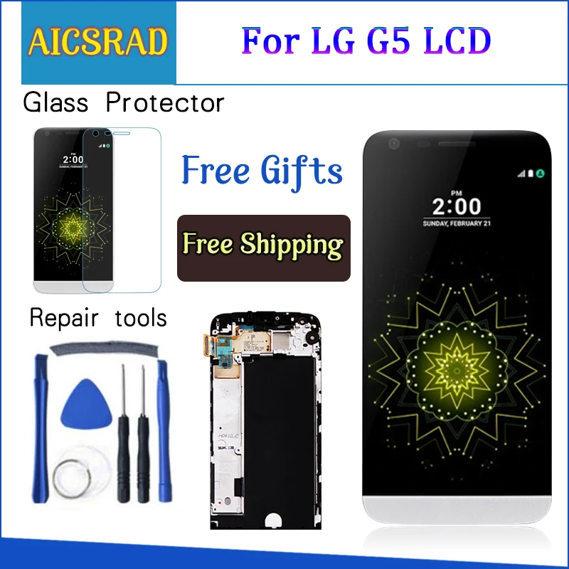 Display Per Touchscreen Lcd Lg G5 Con Digitalizzatore Di Cornici Per Schermo Di Ricambio Lcd Lg G5 Per Display Lg G5 Originale 5.3 ''H850