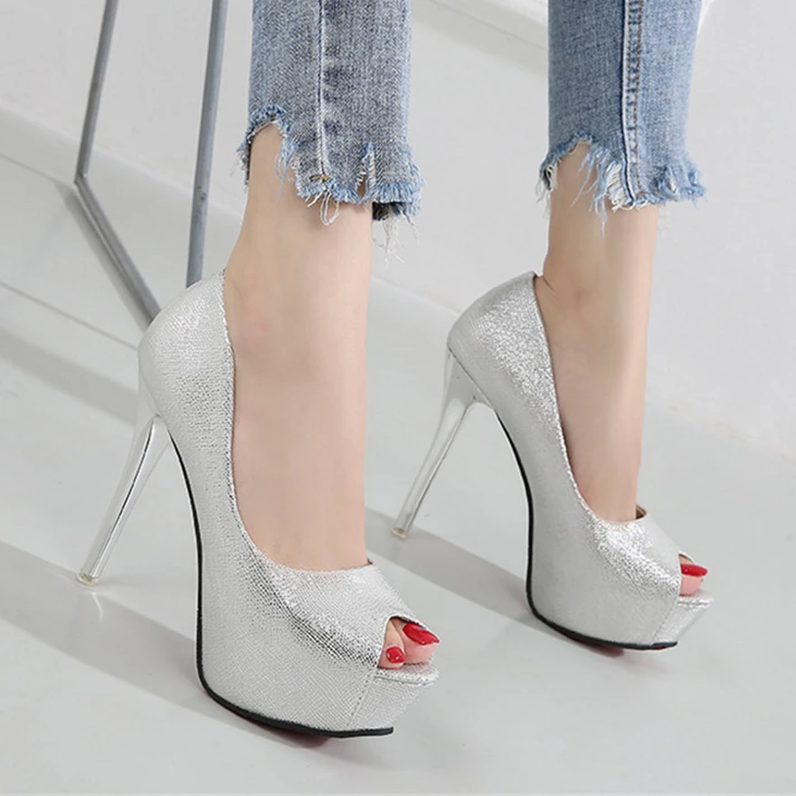 

Nubuck Leather Thin Heel Women Pumps Spring Autumn Peep Toe Fashion Platform Heels Woman Bride Shoes Shallow Slip-On Party Dress