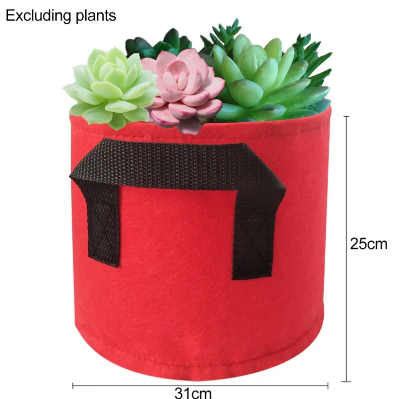 Нетканый мешок для выращивания растений с двойной ручкой, утолщенный контейнер для суккулентов, цветные Садовые принадлежности - Цвет: B3