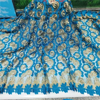 

Newest hot Selling French Lace Wholesale Price High Quality African Tulle cord Lace 2020 Net Embroidered Lace Fabric WD092302