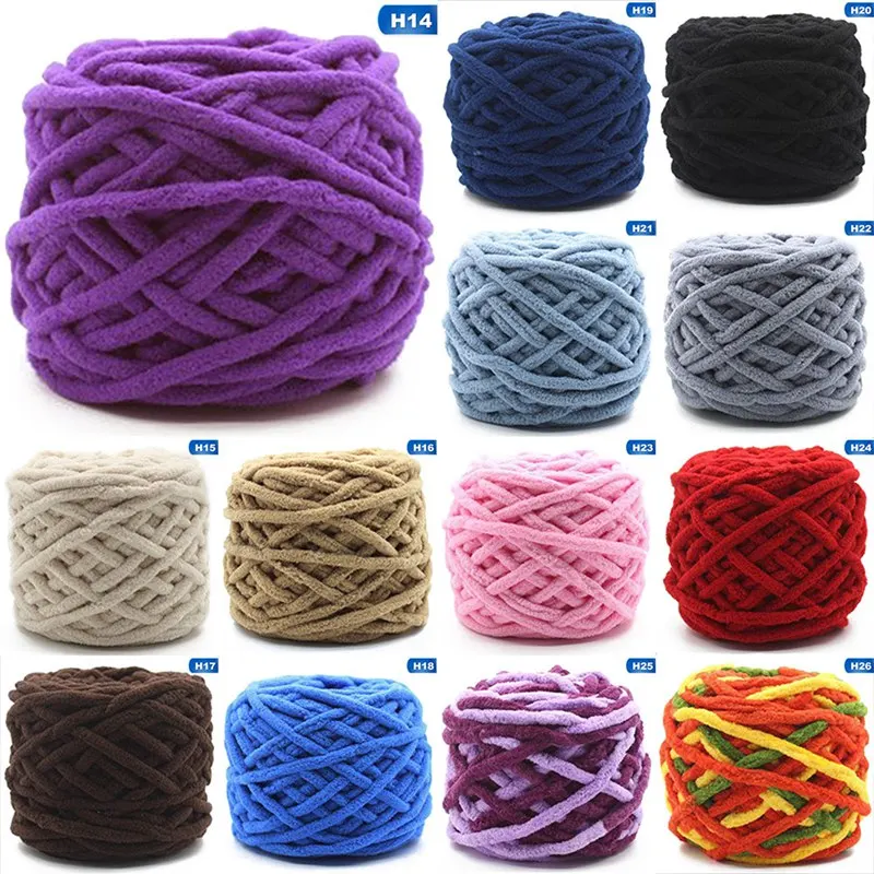 NEW 100G 1 Ply Soft Milk Cotton Polyester Blended Yarn Chunky Chenille Hand Knitting Crochet Baby Knit Hat Scarf Slippers | Дом и сад