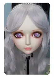 (DM026) Женская/Девочка Сладкая Смола половина головы кигуруми BJD маска в стиле японского аниме Реалистичная маска Лолиты кроссворд секс кукла