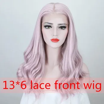 

Scheherezade Highlight Pink Wigs 13x6 Synthetic Lace Front Wigs For Women Long Wavy Cosplay Lace Front Wig High Temperature Hair
