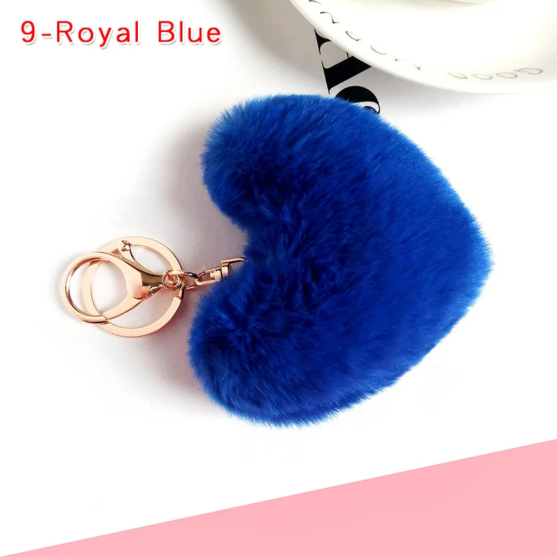 9-Royal Blue Милый плюшевый брелок в форме сердца, детские игрушки Kpop, аксессуары, сумка, подвеска, мягкие брелки, плюшевые мягкие игрушки для девочек, линия друзей - Цвет: 9-Royal Blue
