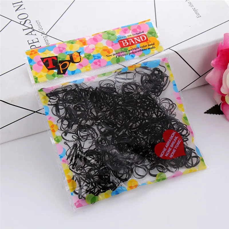 300Pcs 06 200/1000 шт милые цветные кольца для девочек, Одноразовые эластичные резинки для волос, резинка для хвоста, резинки для волос, Детские аксессуары для волос - Цвет: 300Pcs 06