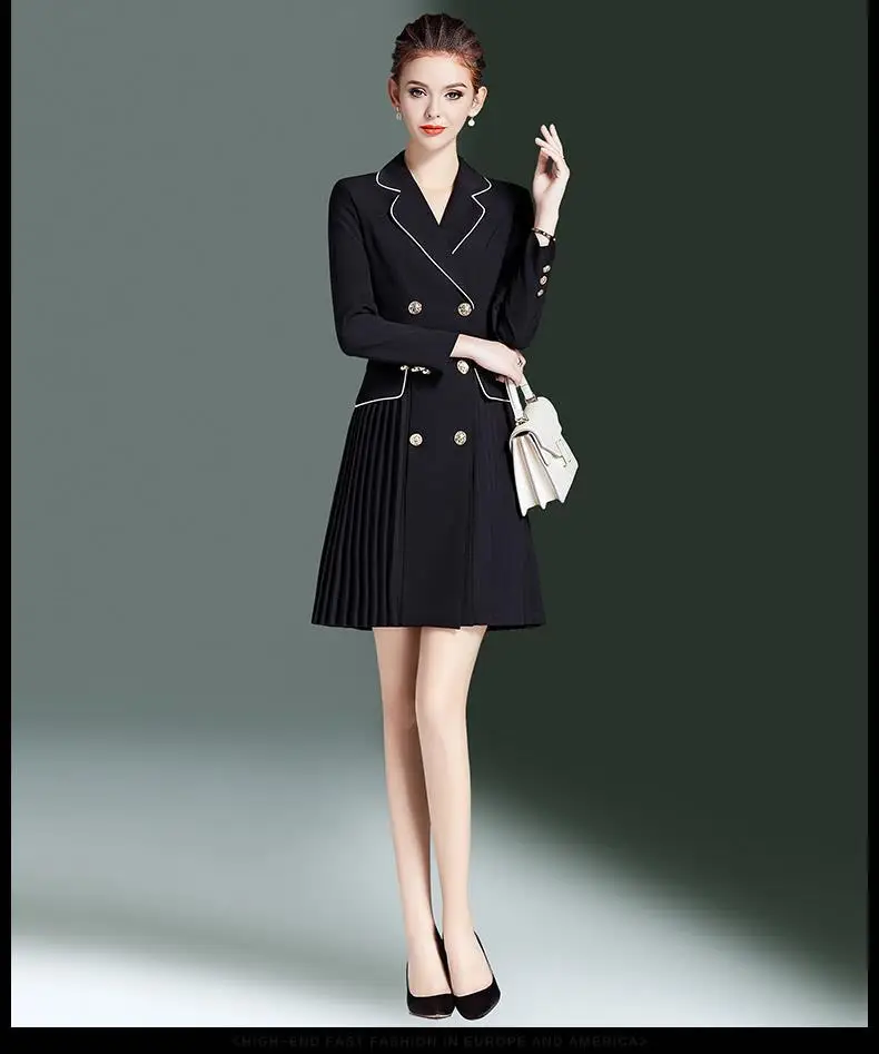 High-end elegant dress female new fashion temperament autumn 2023 women's button dress suit