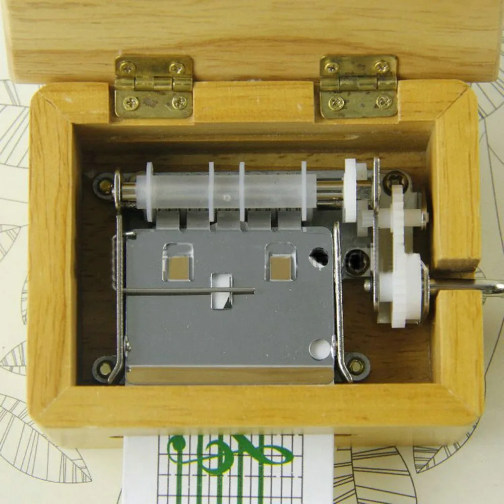 7 × 6,3 × 5 см музыкальная шкатулка ручной работы деревянная коробка с дырокол и бумажные ленты дизайн подарок на день рождения 40N25