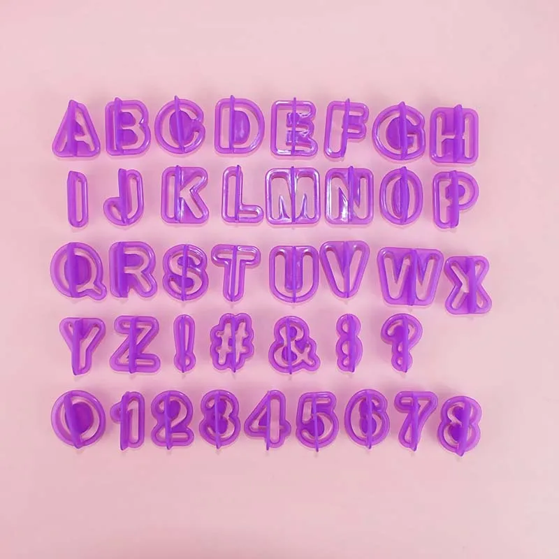 40pcs/set Alphabet Number Cookies Cutter Fondant Biscuit Cutter Mold Figure Letter Pastry Cake Mould Baking Decorating Tools