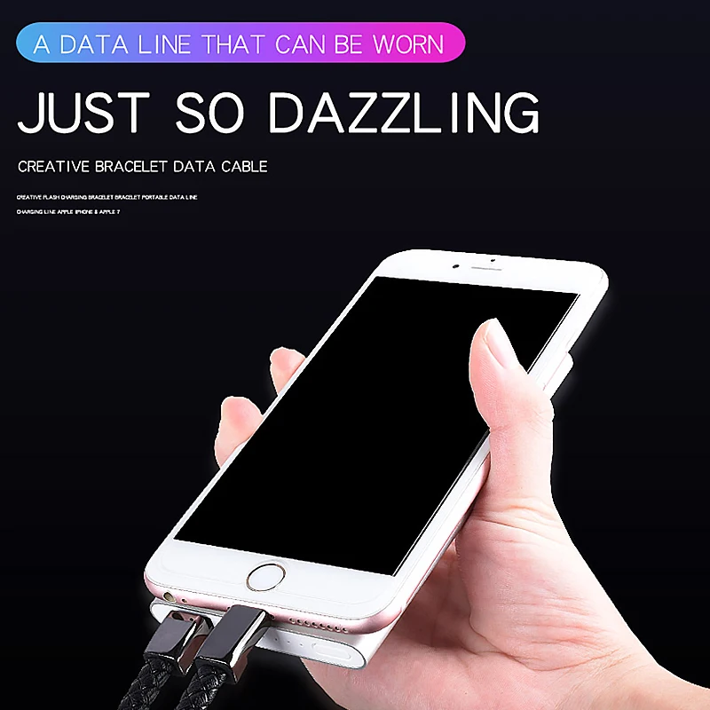 usb c fast charge Portable Leather Mini Micro Usb Bracelet Charger Data Charging Cable Sync Cord for Iphone6 Android Type-C Phone Cable Carregador 5v 1a usb Chargers