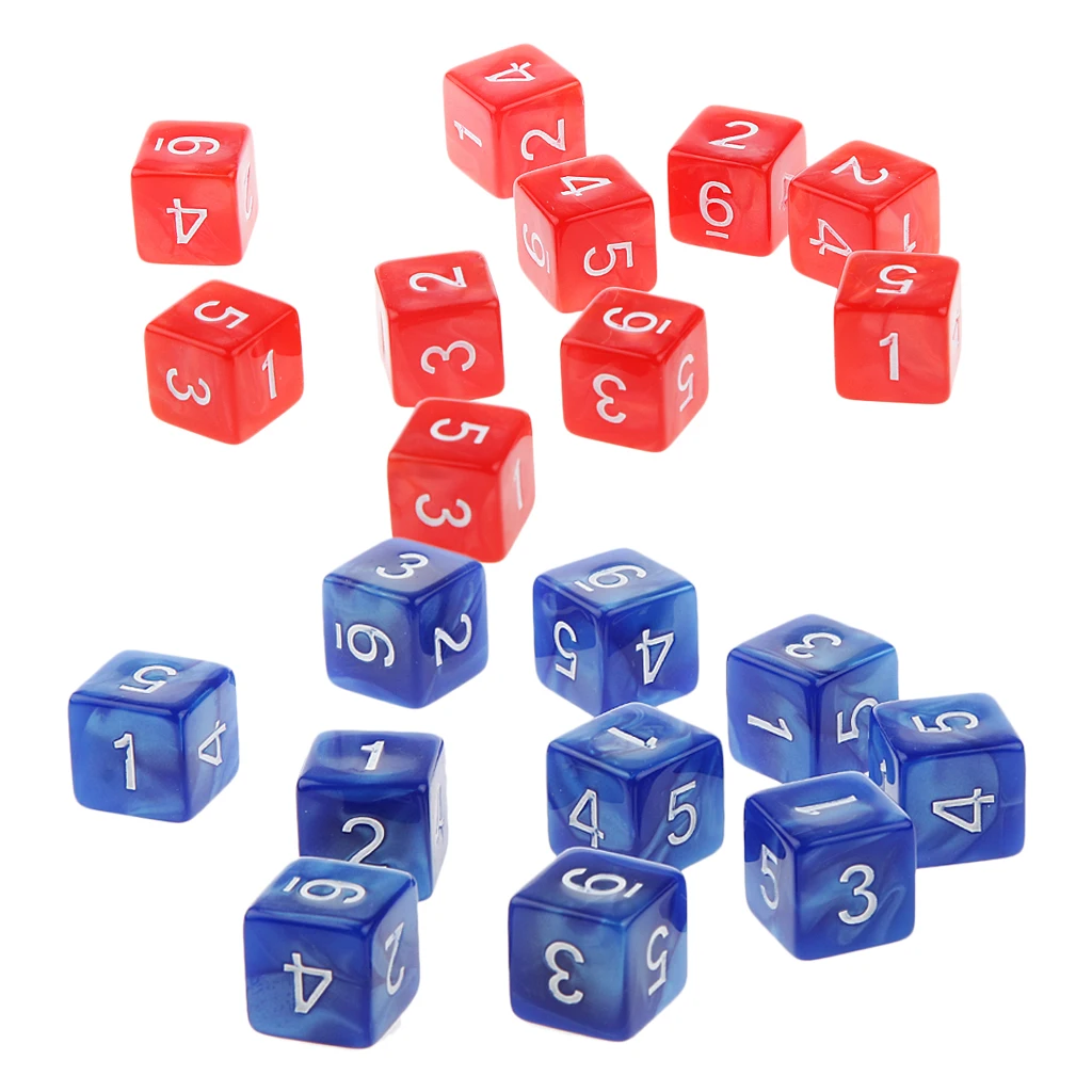 20Pcs 16mm Six Sided Dice D6 Square for Playing Dungeons D&D TRPG Game Toys